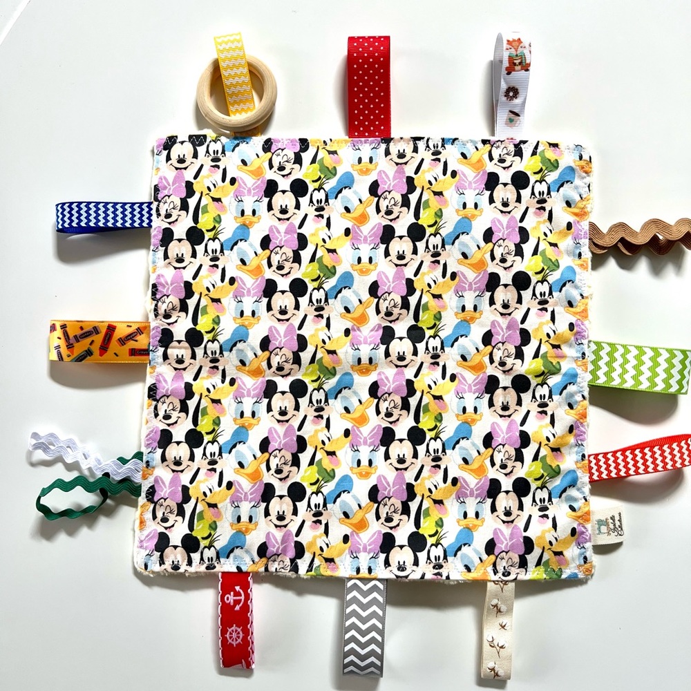 Minie and Mickey Mouse  and Friends Sensory Blanket, toy, crinkle paper,ribbon